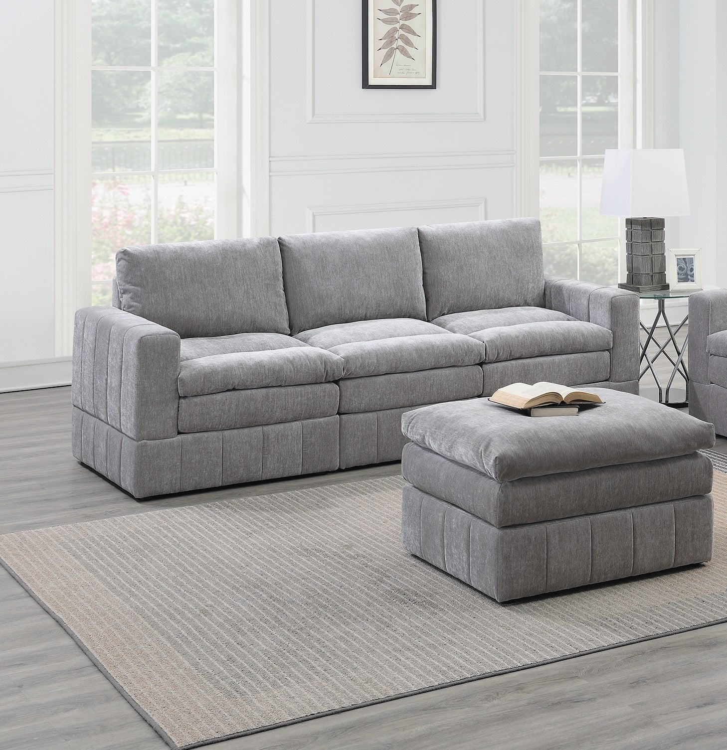 Contemporary 6pc Set Modular Sectional Set - Grey
