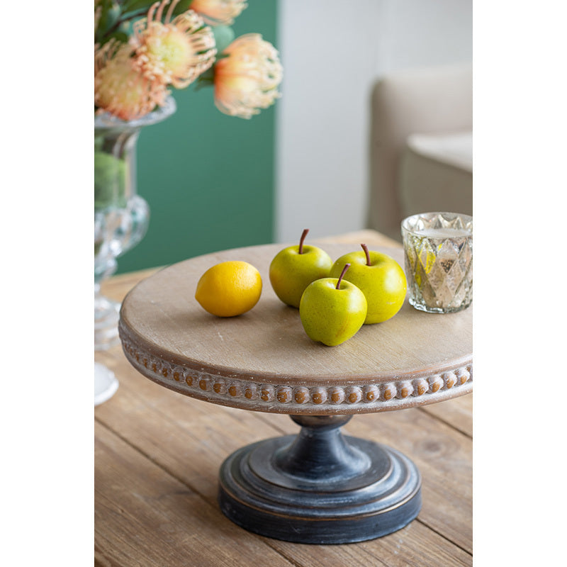 Wooden Display Stand with Beaded Trim D14x7.5"