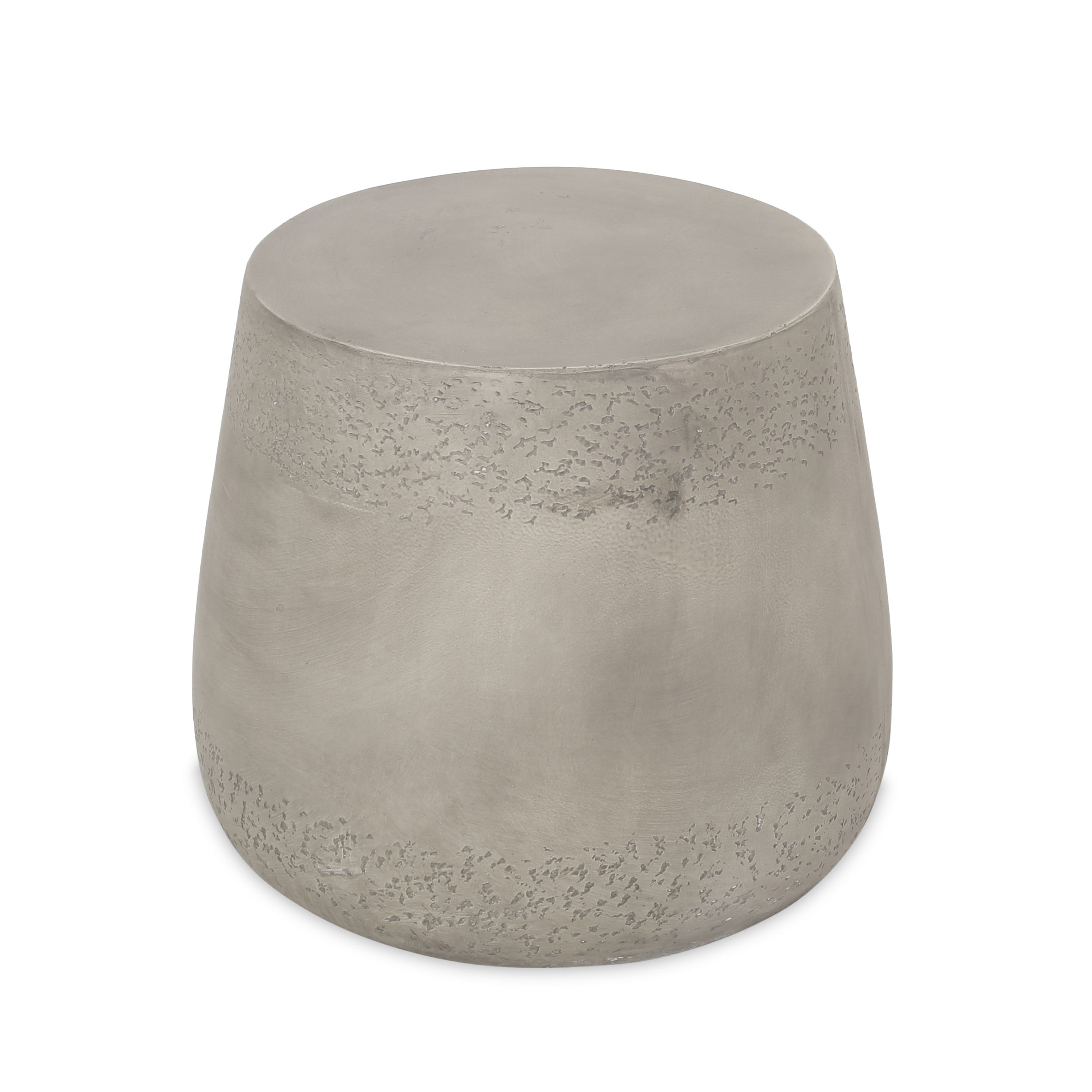 Minimalist Drum Shape Side Table - Light Gray