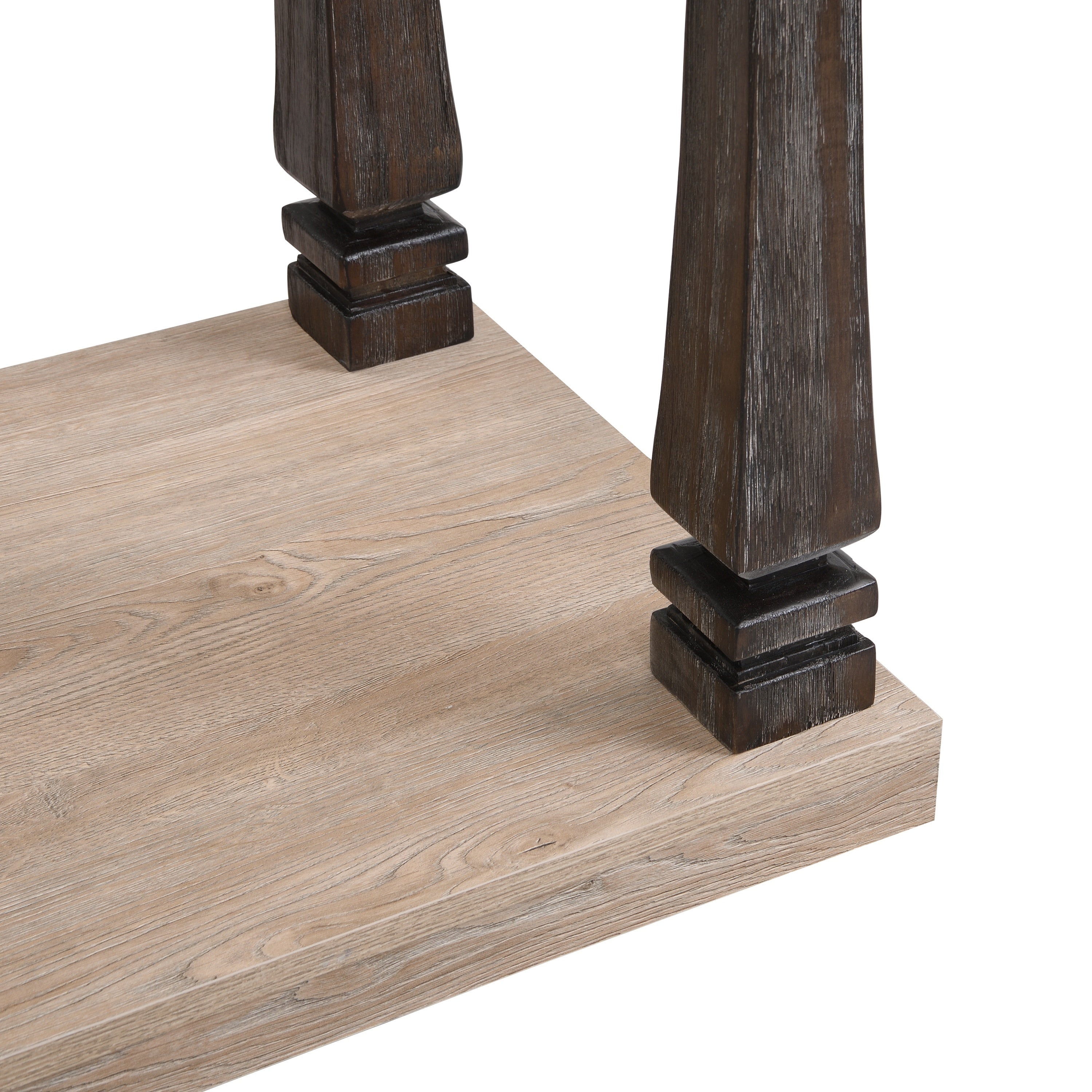 Mid-Century Console Table for Entryway, Wood sofa Table with 2-Tier Storage Shelf, 48 inch Long Rectangle -Grey Tabletop
