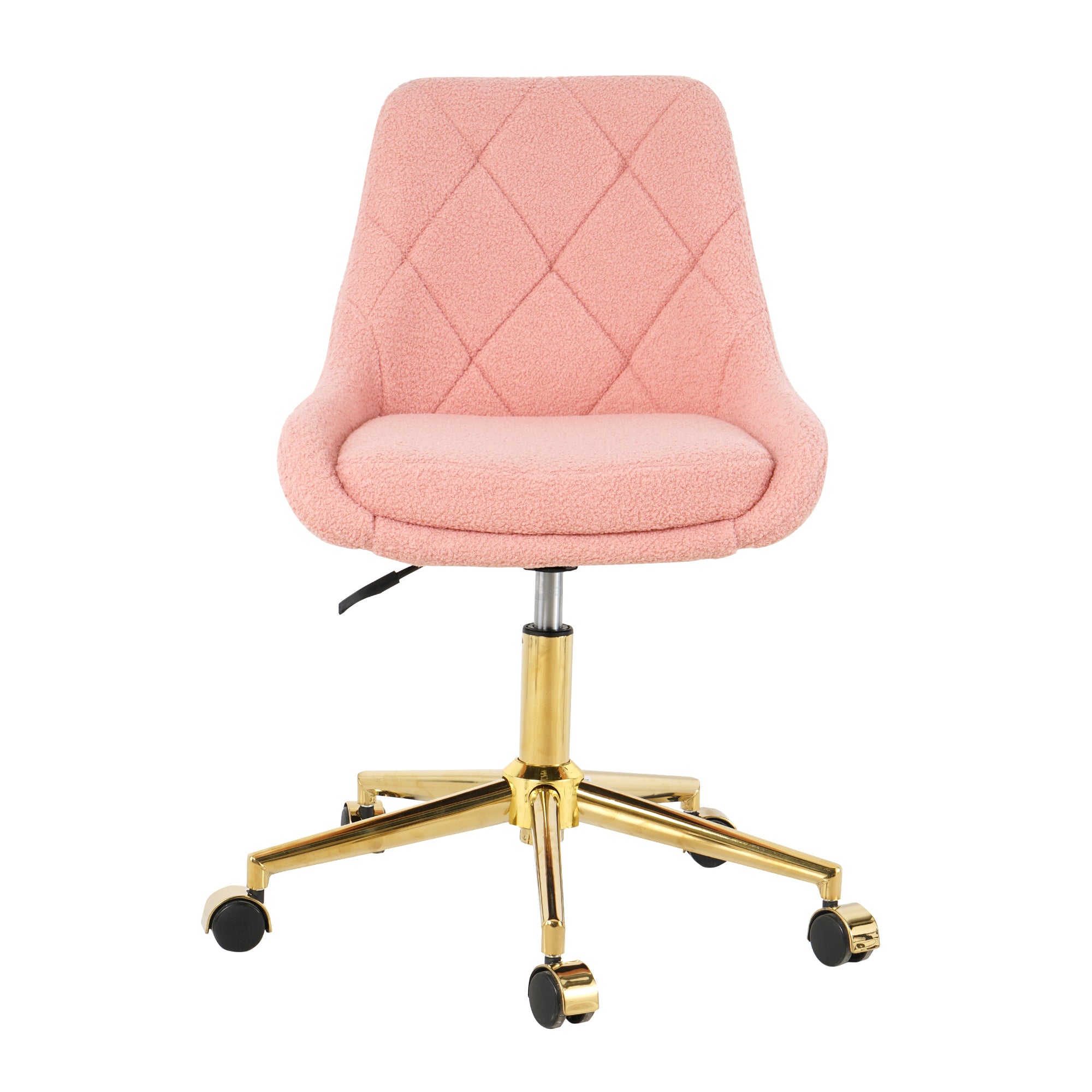Modern Teddy Fleece Fabric with Gold Legs - Pink