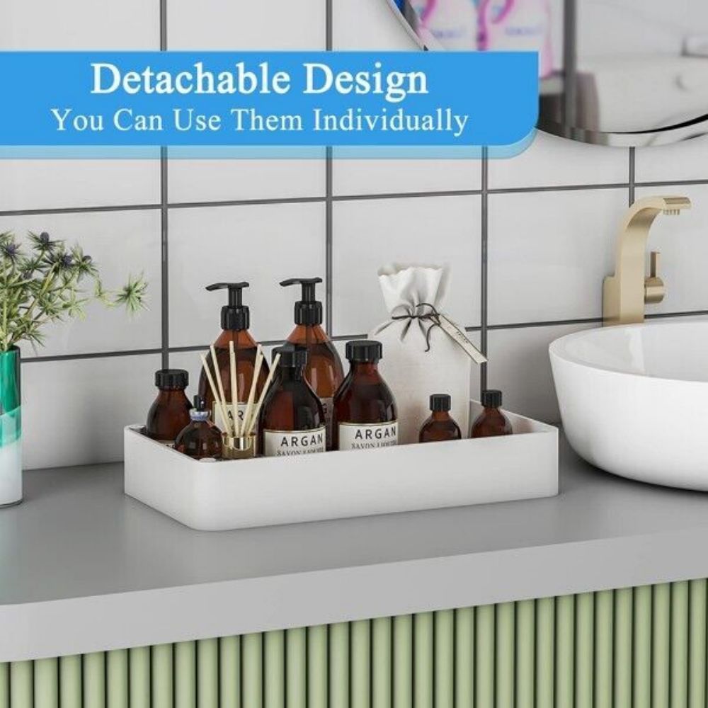2 Pack Under Sink Organizers and Storage Bathroom Organizer Under Sink, Pull Out Cabinet Organizer for Kitchen Bathroom Sink Storage - White