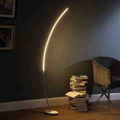 62.25-Inch Bradie Brushed Nickel LED Arc Tube Floor Lamp