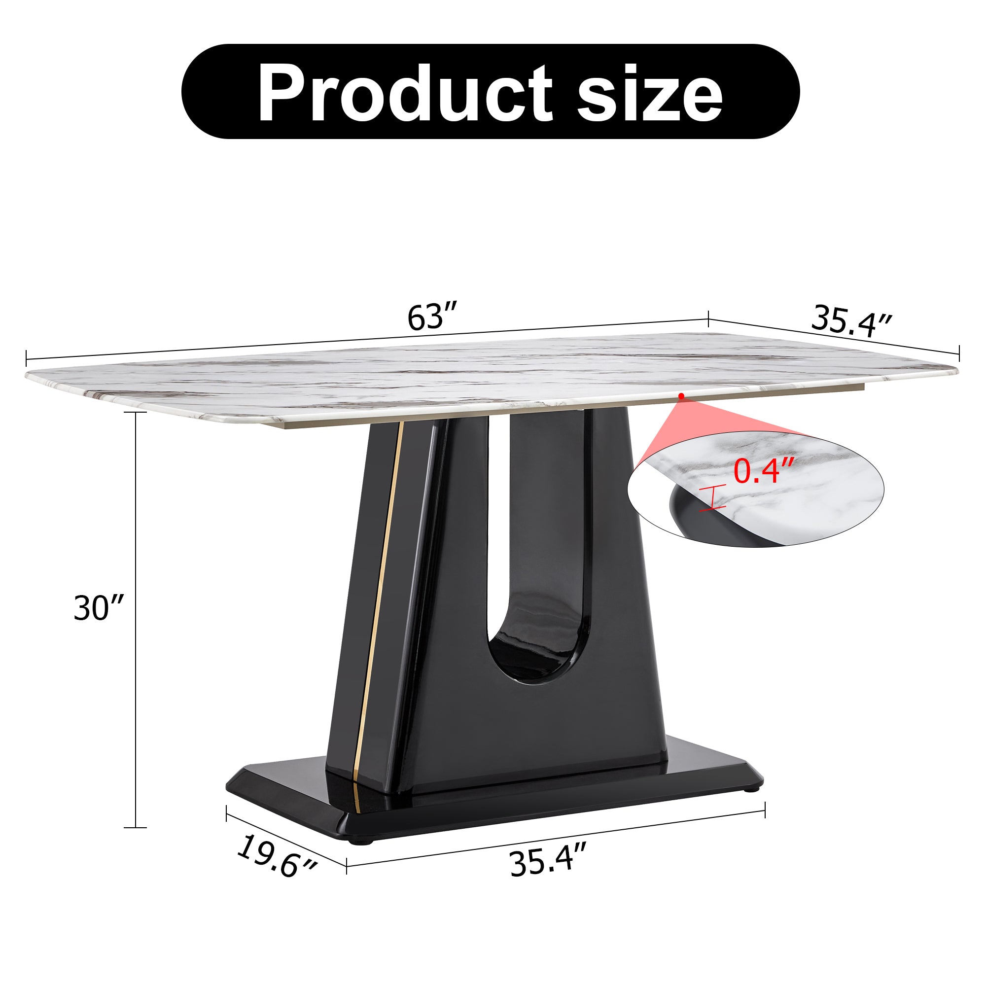 Modern and Luxurious Dining Table - White