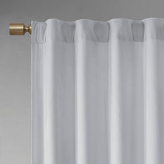 Room Darkening Poly Velvet Rod Pocket/Back Tab Curtain Panel Pair - Light Grey