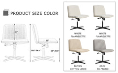 Chair Office Chair Adjustable 360 ° Swivel Cushion Chair - Linen Beige
