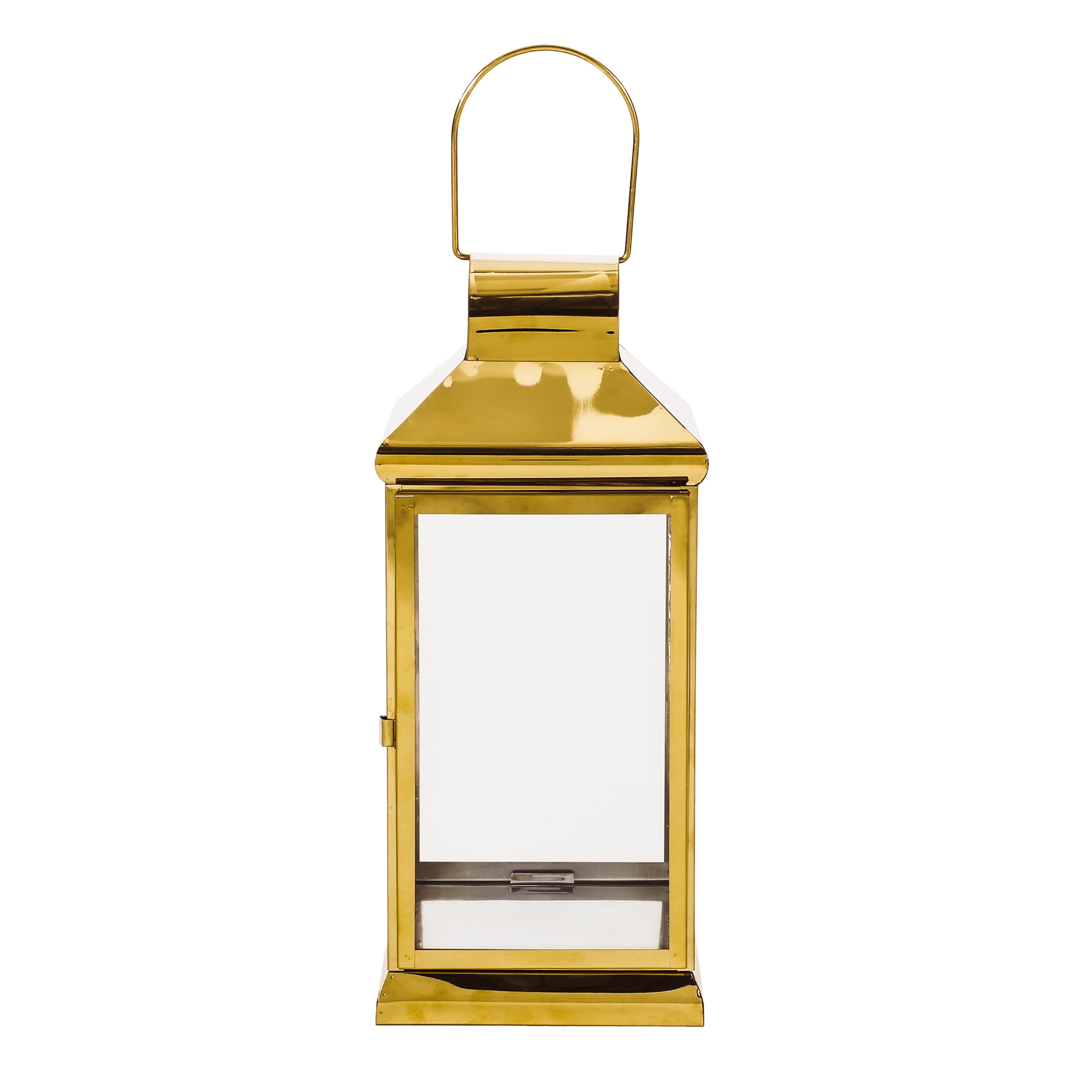 Elegant Stainless Steel Lantern Gold 16"H