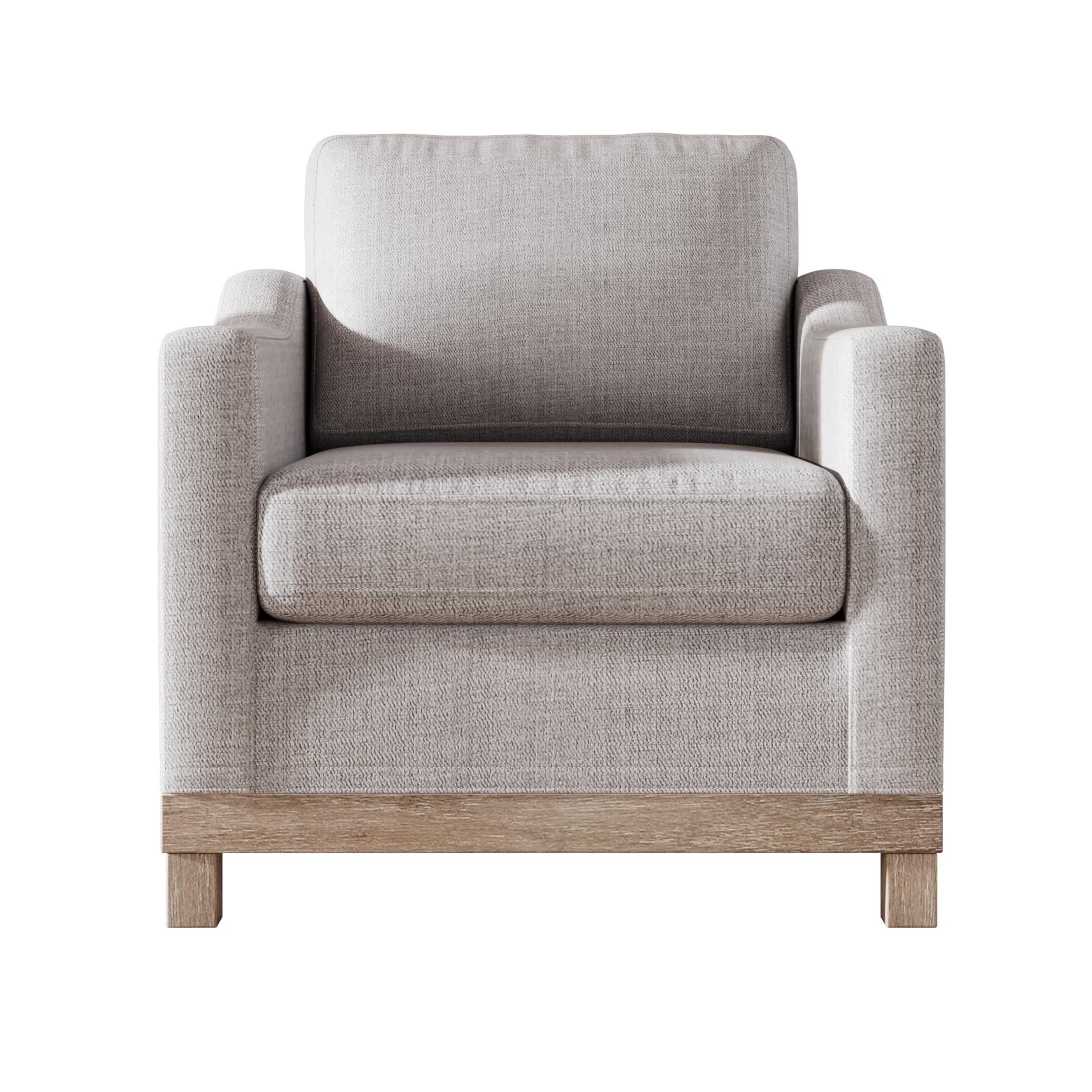 Contemporary Accent Chair with Rubber Wood Base Accent Chair - Grey