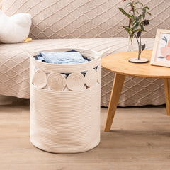 Bohemian Style Cotton Rope Storage Basket - Beige