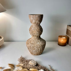 Minimalist Distressed Brown Washed Vase 14"