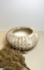 Rustic terracotta concrete bowl planter vase natural finish