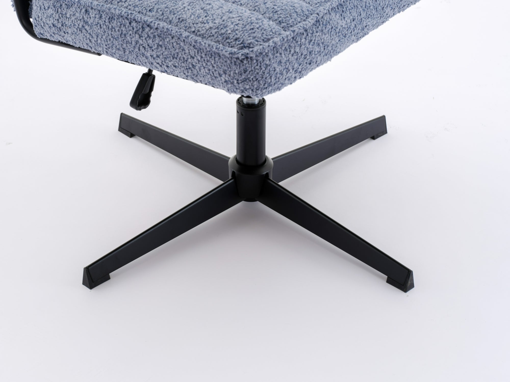 Armless Office Desk Chair No Wheels, Blue