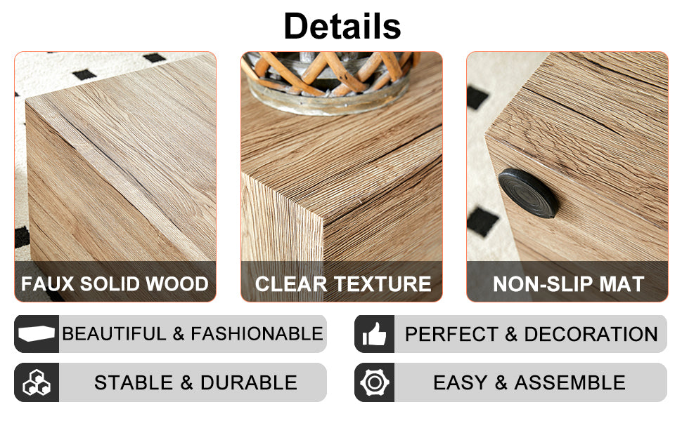 Design Coffee Table with Wood Texture Pattern