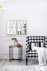 Rectangular Wooden Wall Mirrors with Distressed White Frame (Set of 2) - 16" x 23"