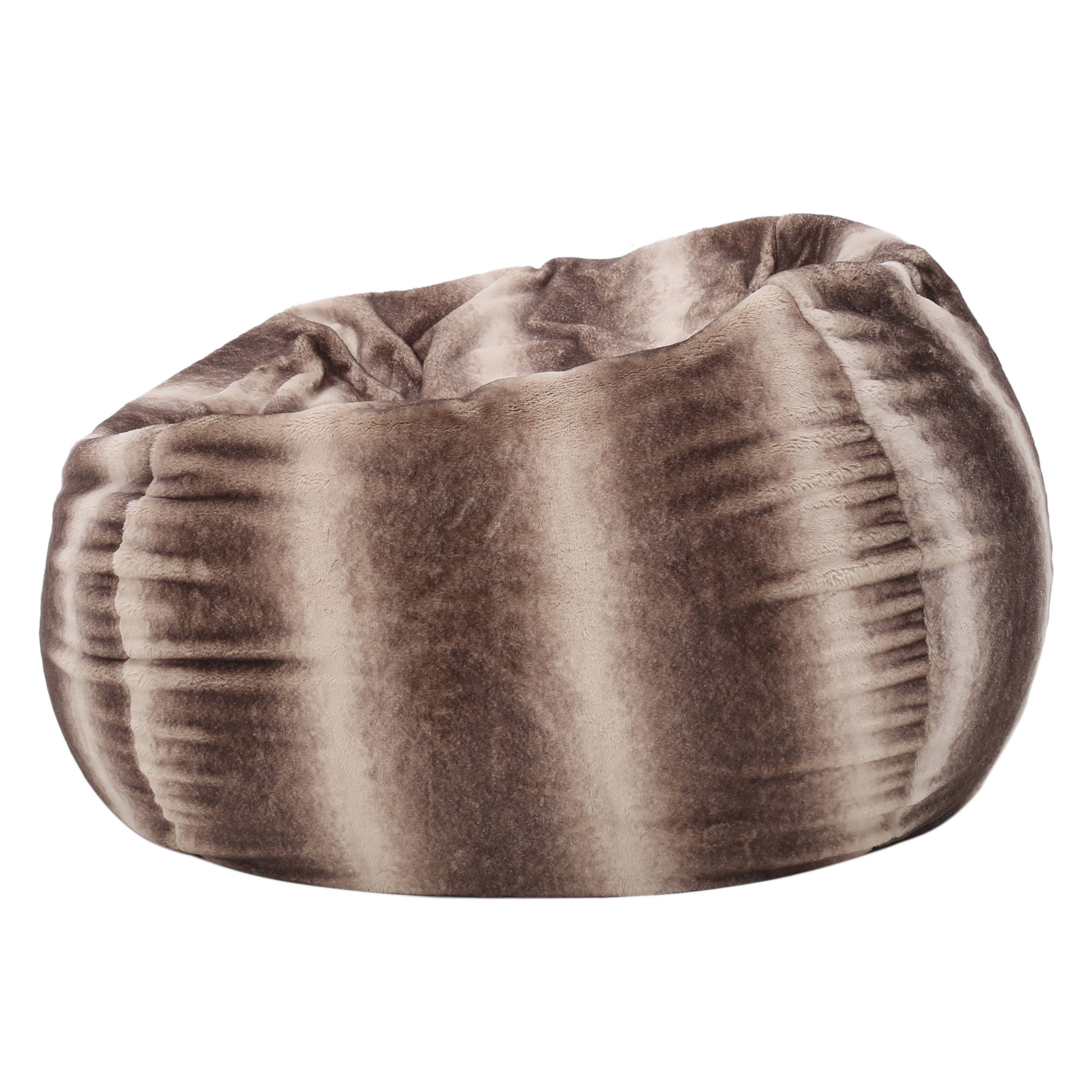 Modern Glam Faux Fur 3 Foot Bean Bag - Oak Brown