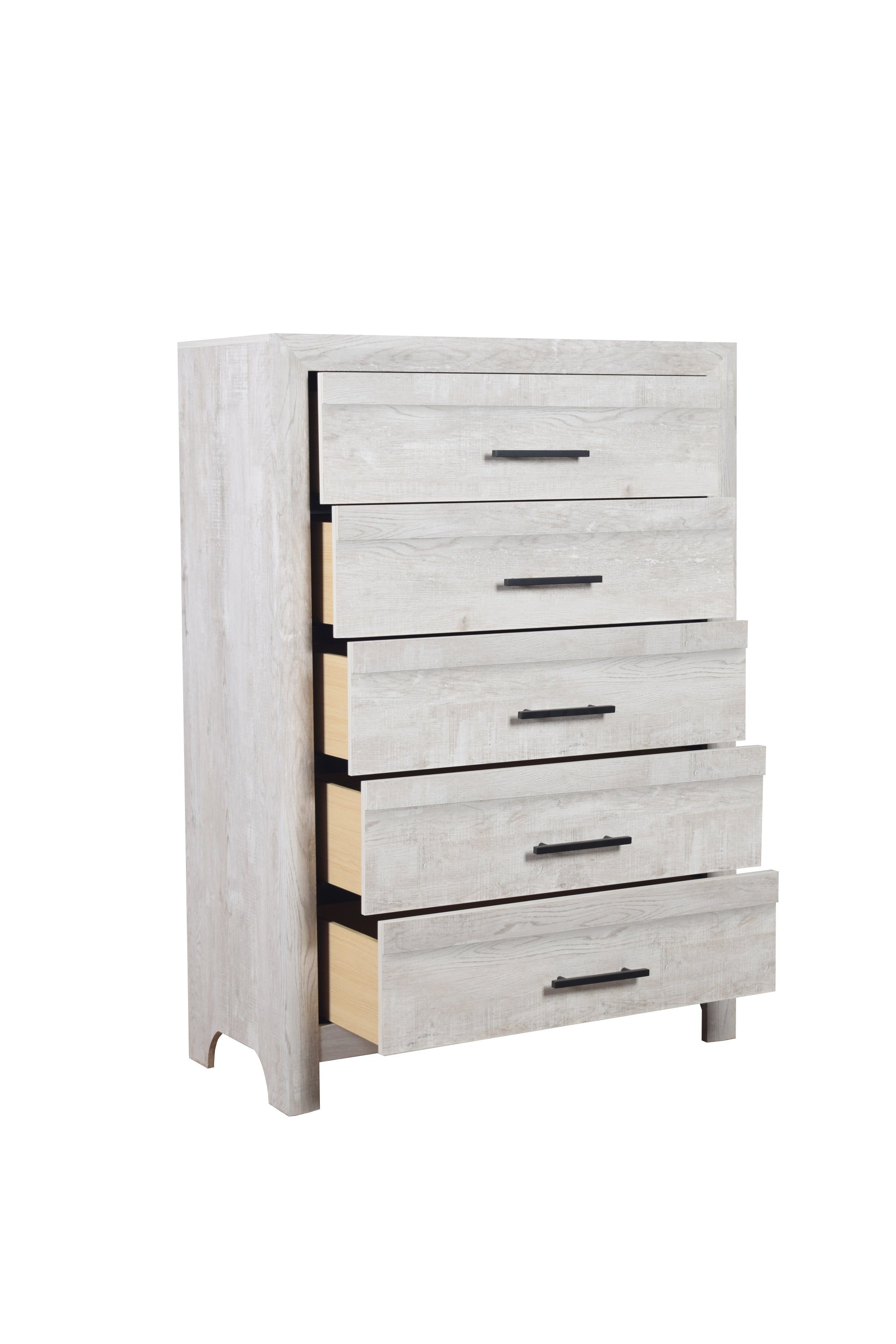 Denver Modern Style 5-Drawer Chest Made with Wood - Gray
