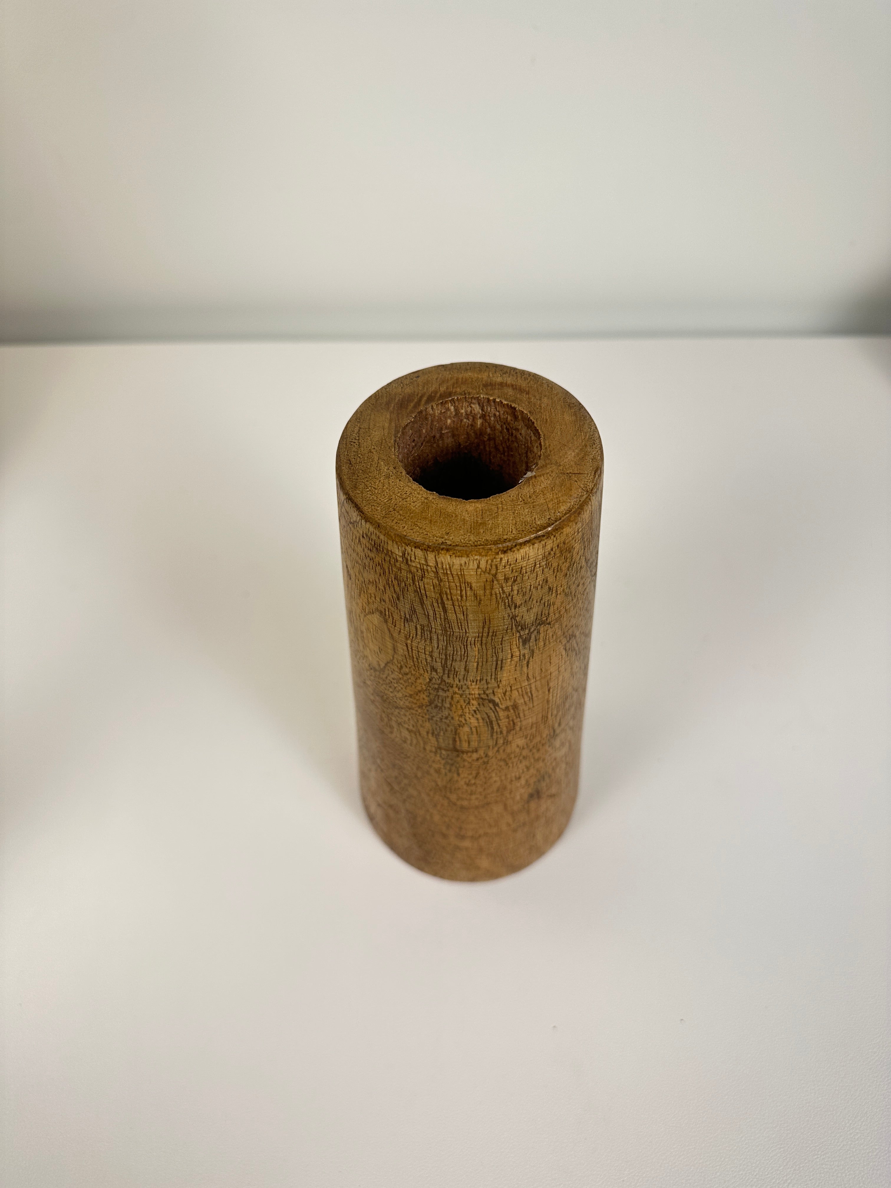 Rustic Decorative Vase Wood 8" tall - Brown