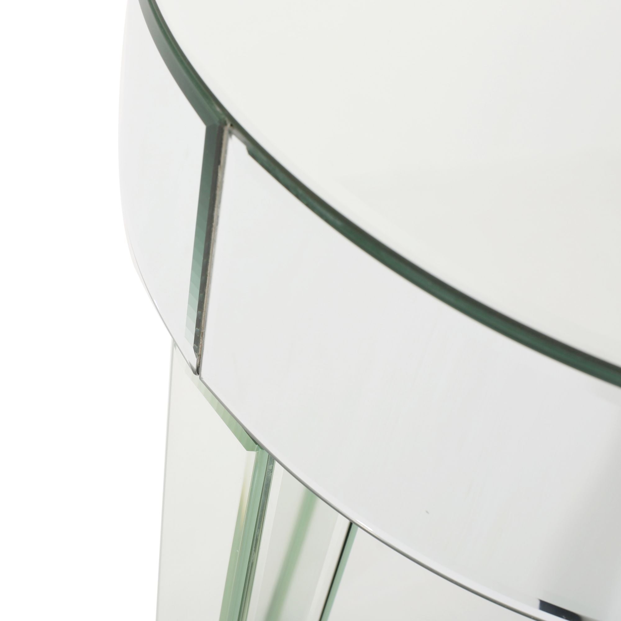 15.75'' Round Side Mirrored End Table Nightstand