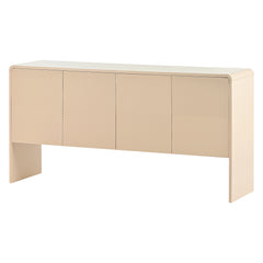 Minimalist Style Large Storage Space Sideboard with 4 Doors and Rebound Device in Apricot Cream