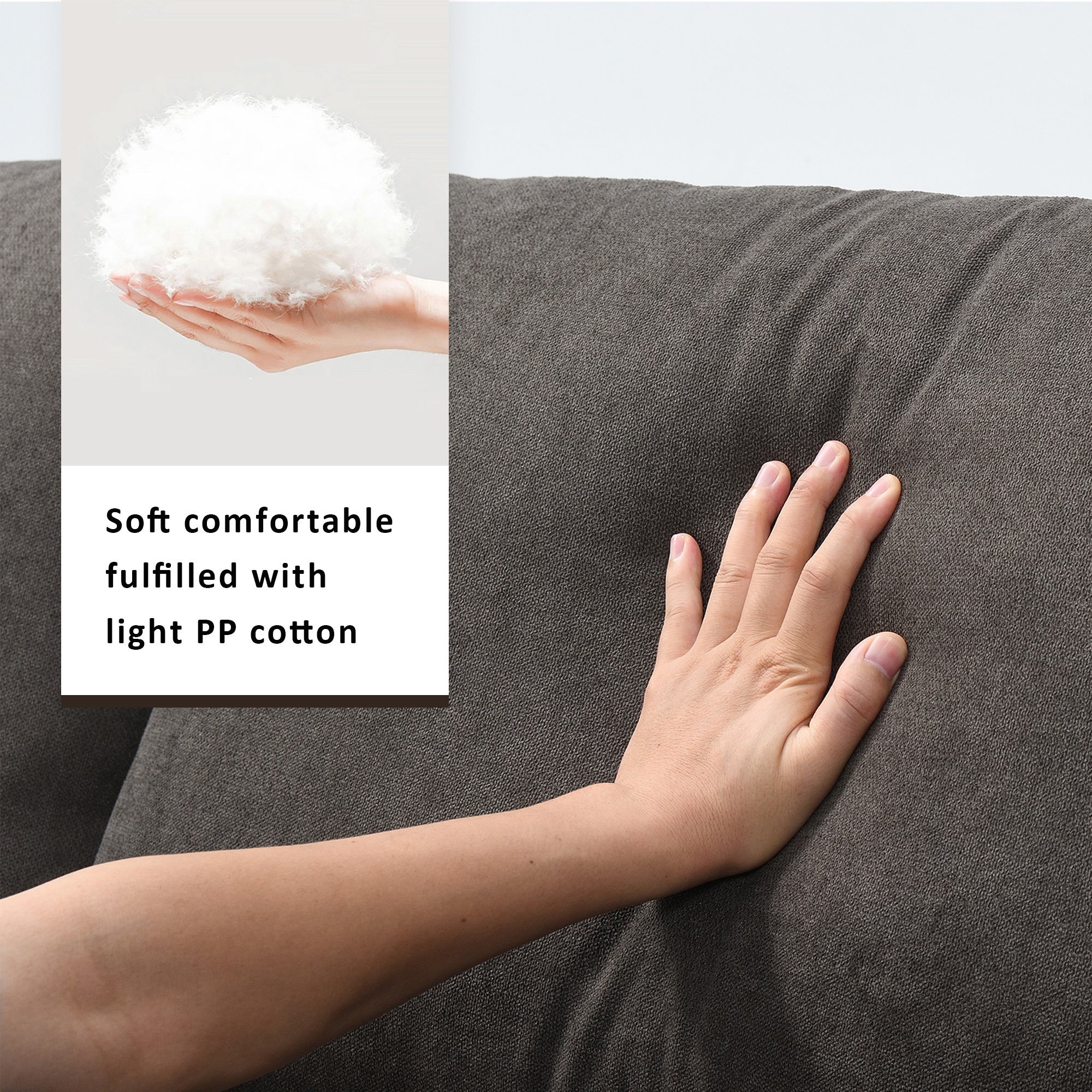 100.4x64.6" Modern Sectional Sofa, L-Shaped Couch Set With 2 Free Pillows, 4-Seat Polyester Fabric Couch Set With Convertible Ottoman - Dark Brown