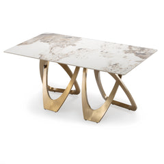 Modern Brilliant Sintered Stone Dining Table 63x35.4x29.5inch