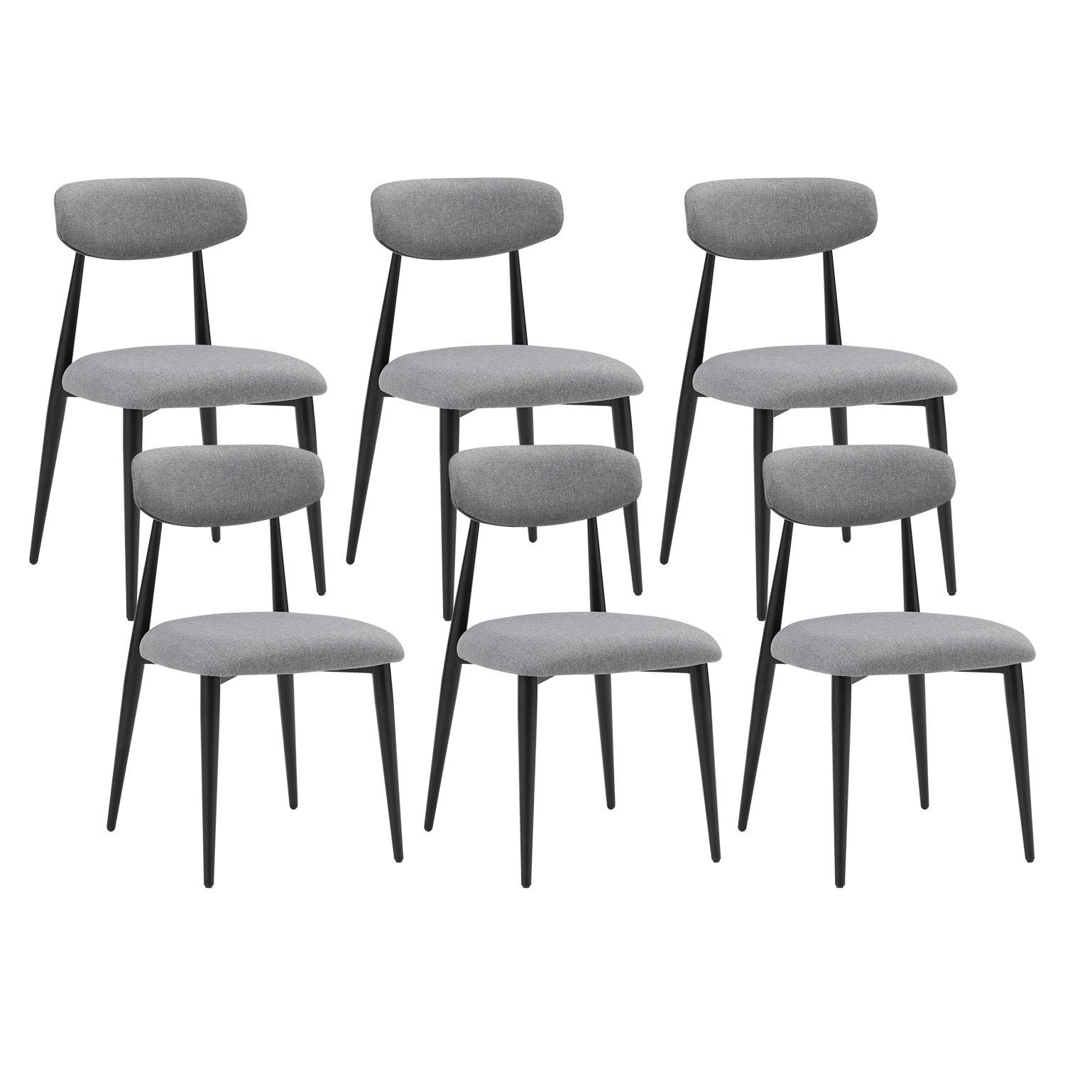 Dining Chairs Upholstered Chairs with Metal Legs (Set of 6) - Grey