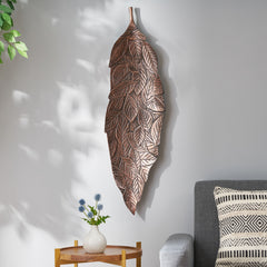 Handcrafted Leaf Wall Decor - Copper