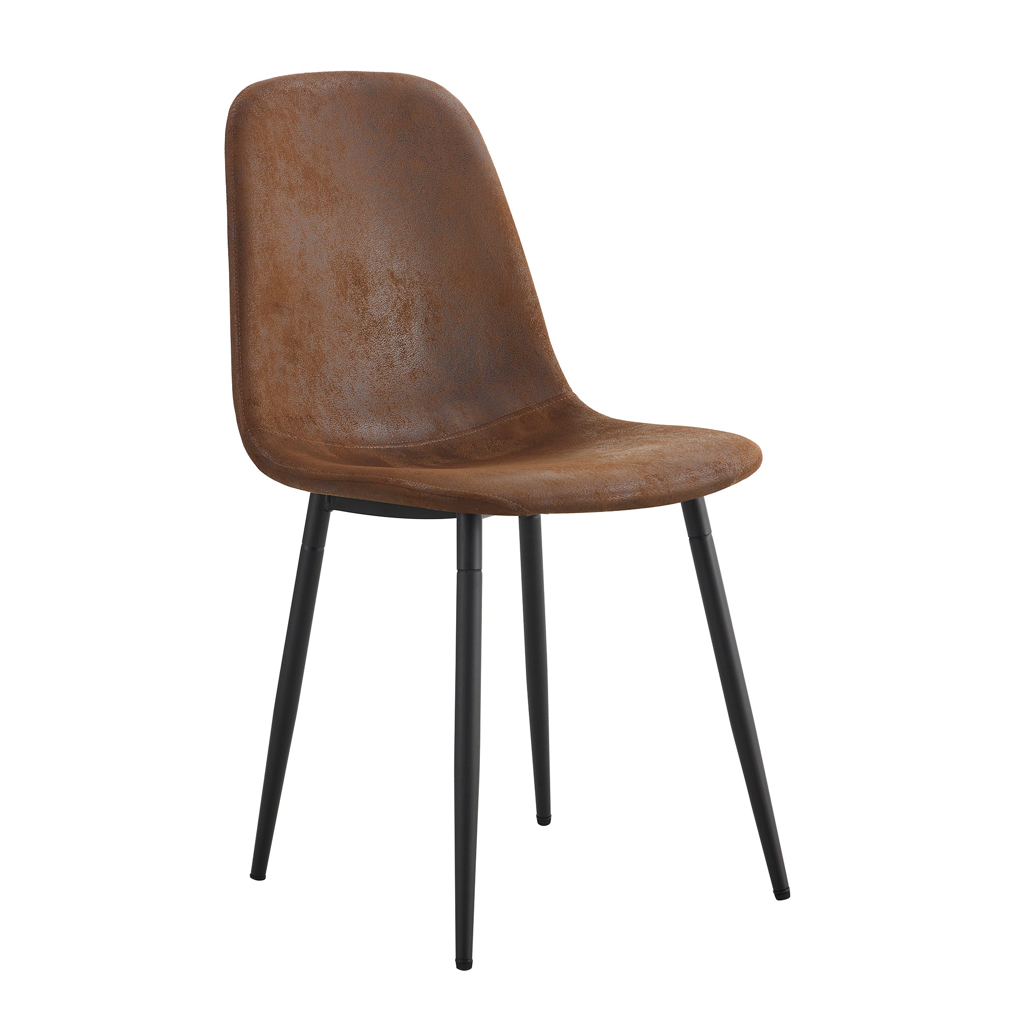 Set of 1 Dining Table and 4 Chairs - MDF rectangular - Brown
