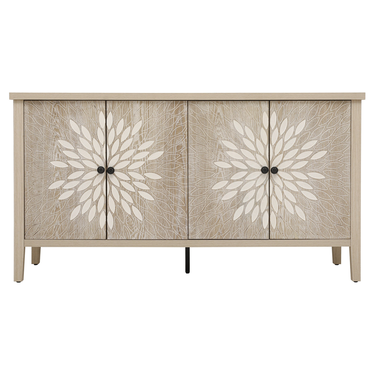 Sideboard Buffet Cabinet, Storage Cabinet with Storage, Modern Storage Cabinet with 4 Doors & Adjustable Shelves for Living Room, Dining Room, Kitchen and Entryway