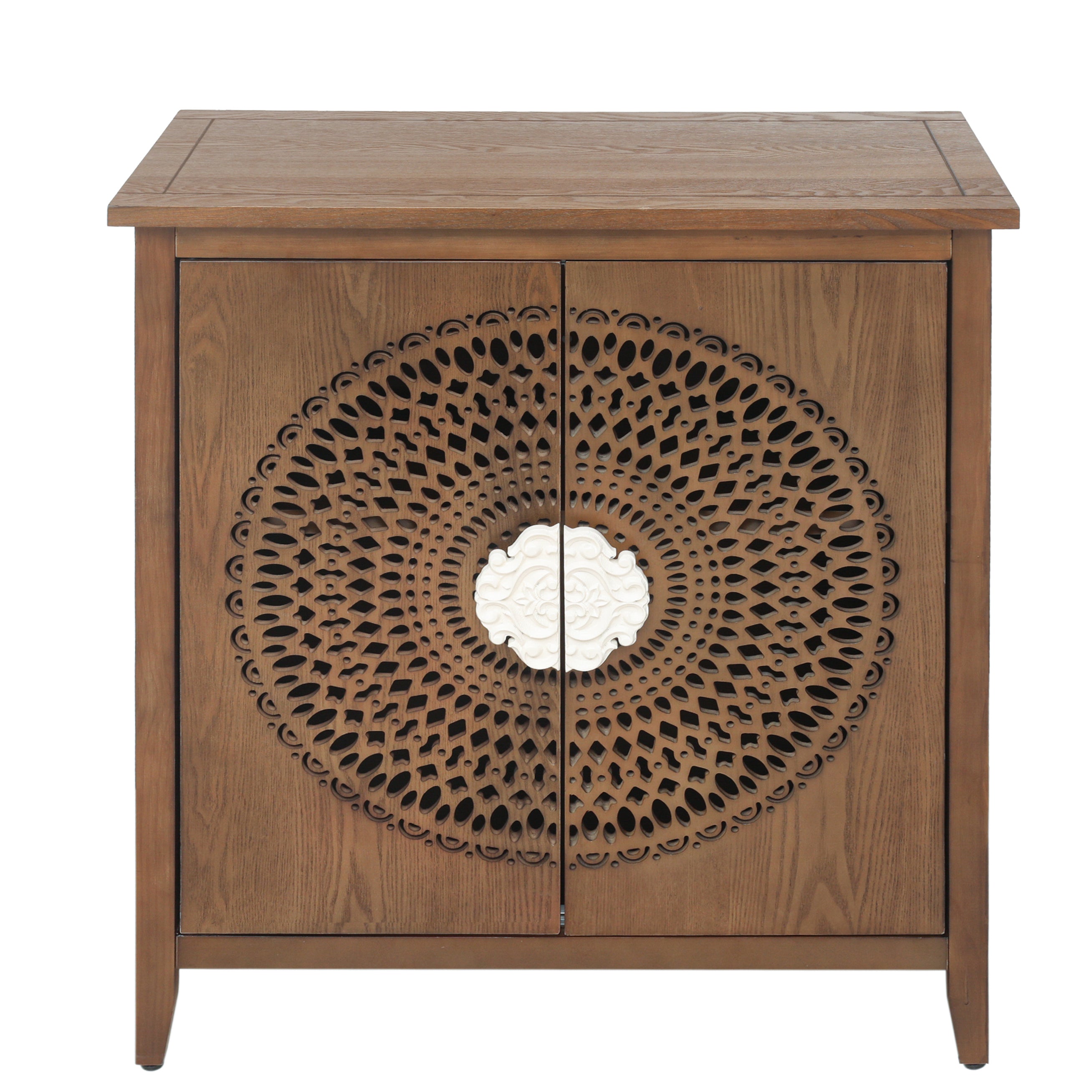 Antique Style 2 Door Cabinet - Walnut
