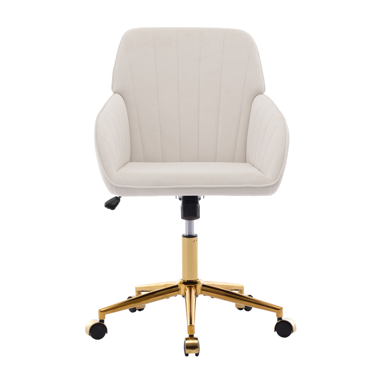 TY Ergonomic Swivel Office Chair, Adjustable and Comfortable, Beige Velvet Upholstery, 24.60 x 22.84 x 38.00 inches