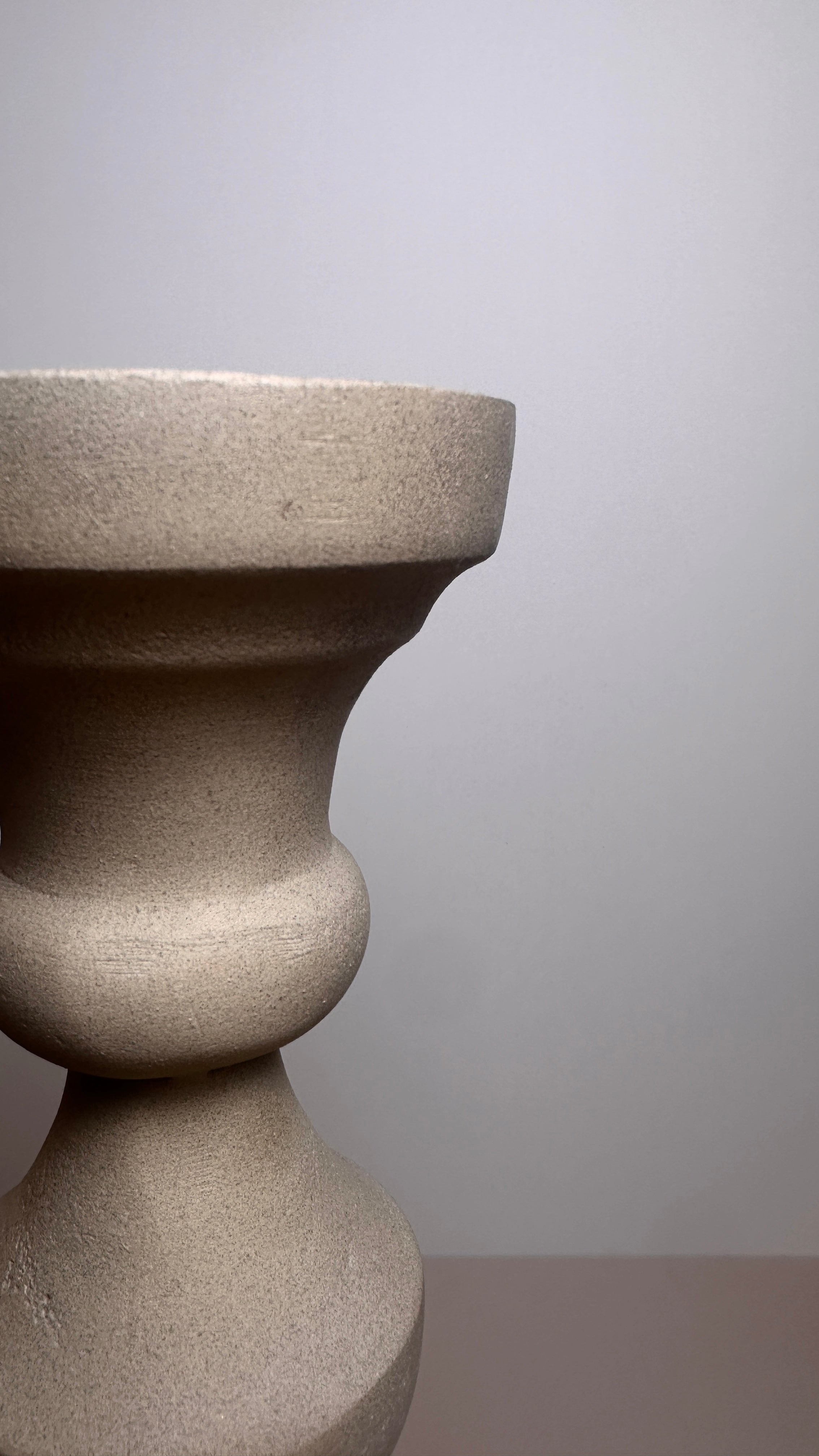 Sand Color Stone Style Candle Holder 15"