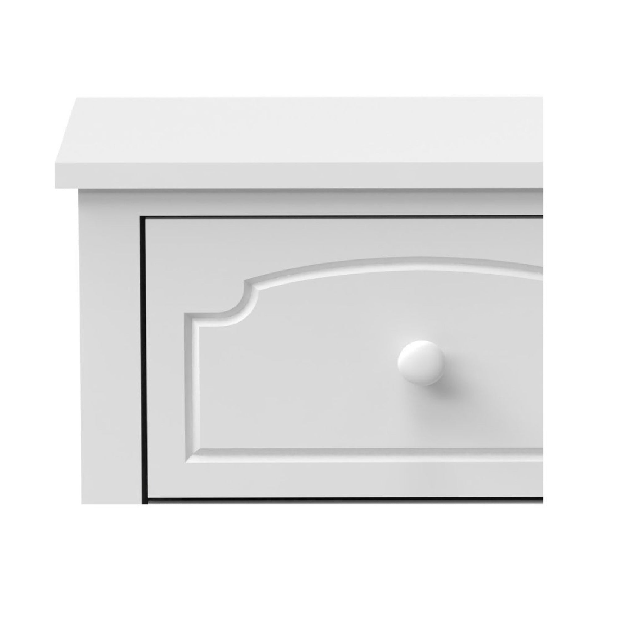 White Contemporary Roman Style, Solid Wood 2 Drawers Nightstand (1 piece)