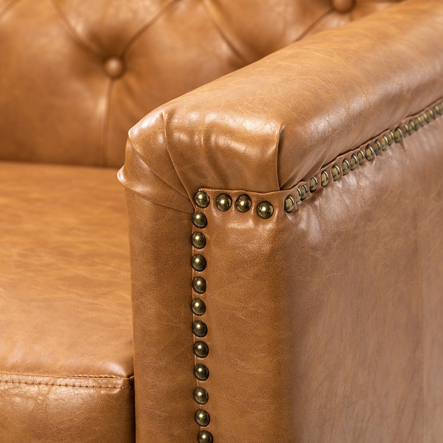 Swivel Armchair - Camel