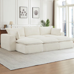 Cloud Sectional Couches for Living Room, Convertible L-Shape Couch with Ottoman