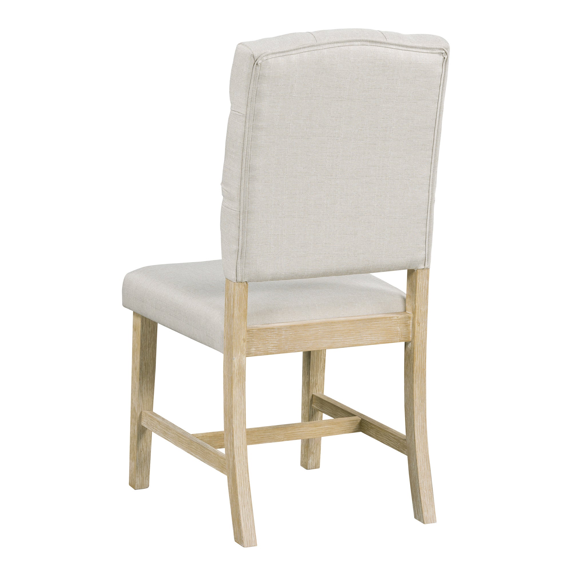 5-Piece Retro Functional Dining Set, Round Table with a 16"W Leaf and 4 Upholstered Chairs - Natural