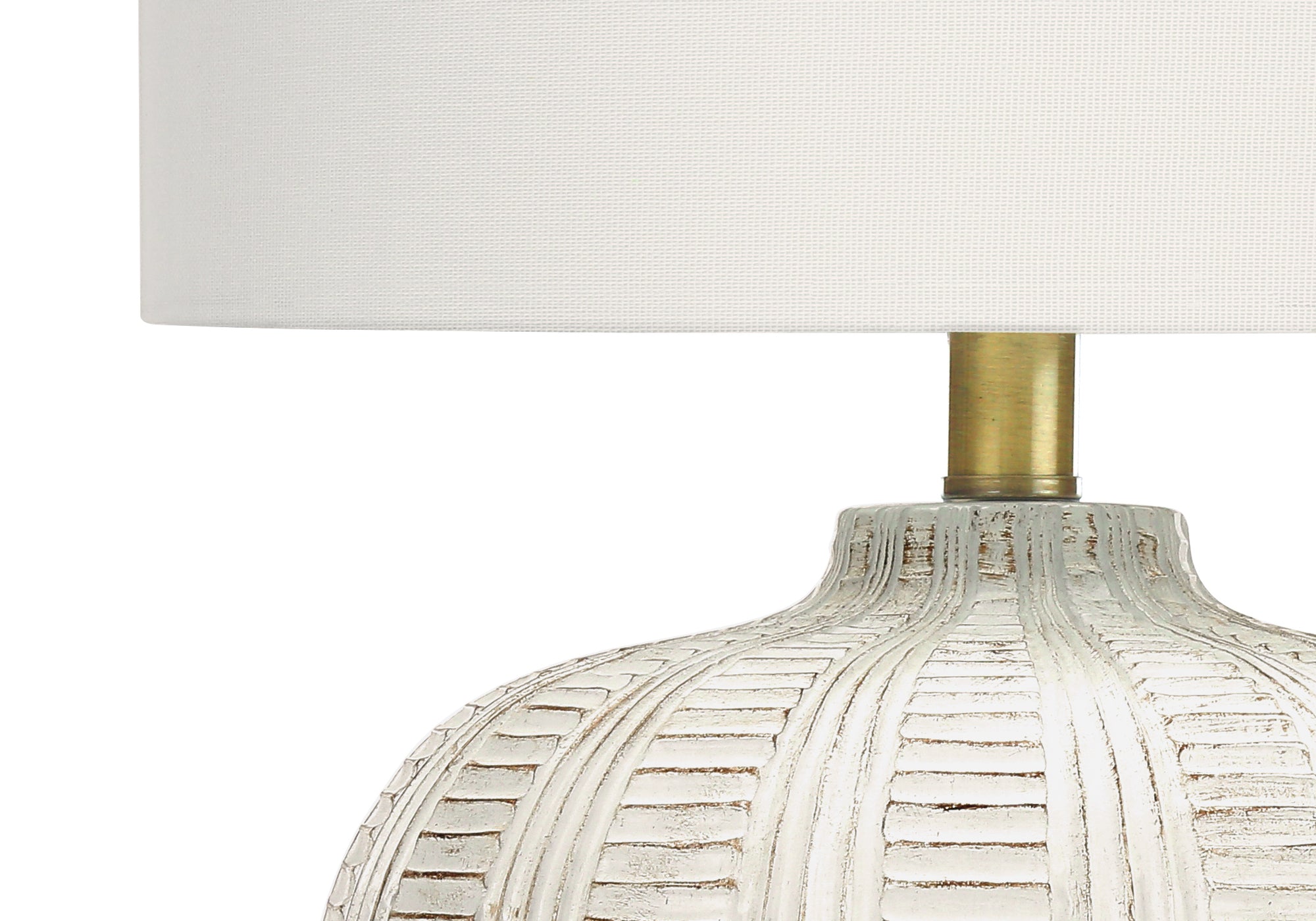 Table Lamp 21"H, Ivory / Cream Shade, Cream Resin, Transitional