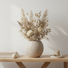 Mosaic Glass Vase 9", Tan Matte