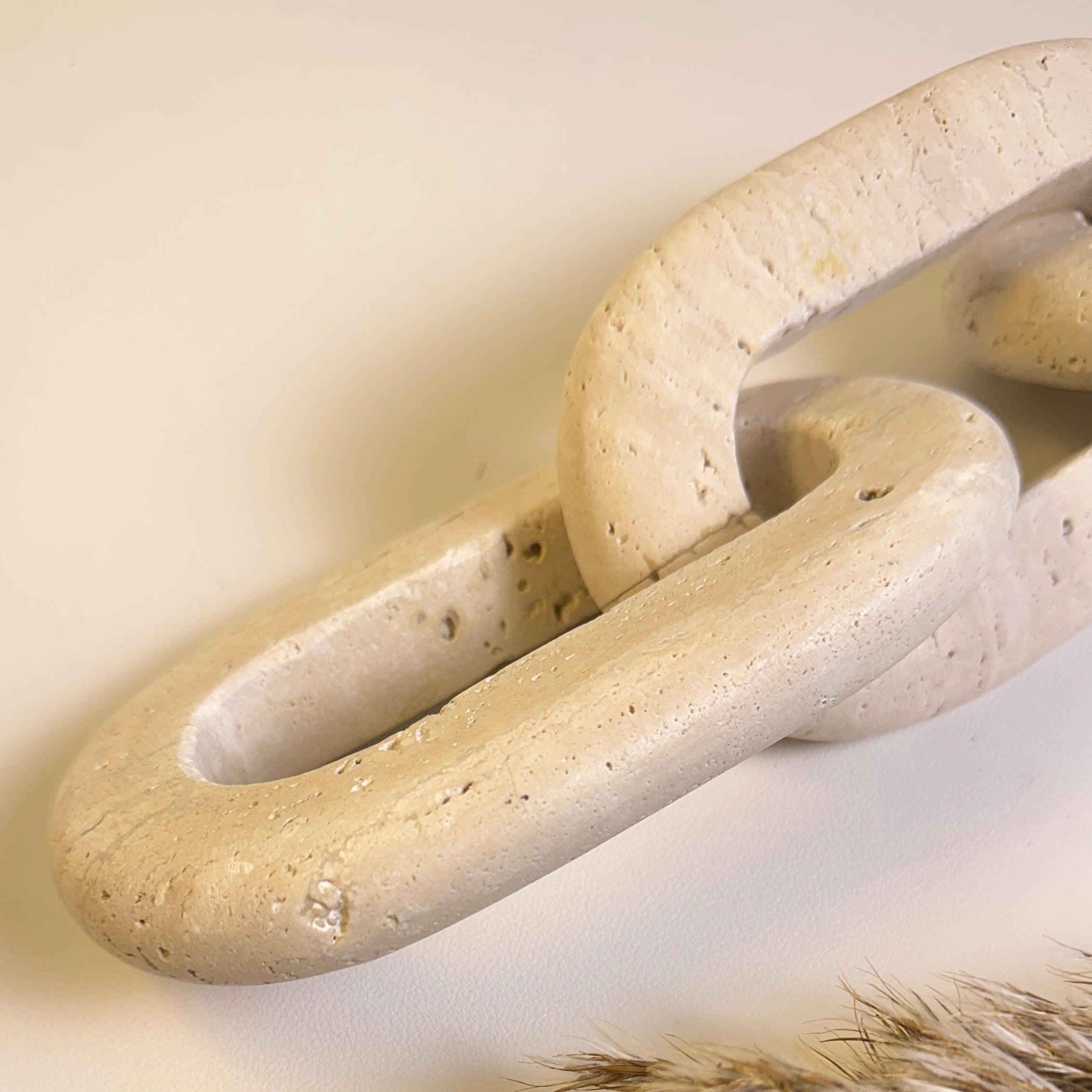 Travertine Stone Chain Decorative Accent Sand Color - Sand