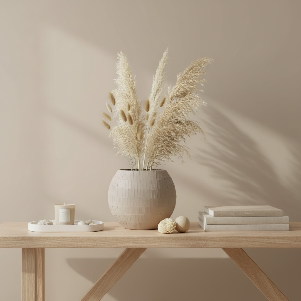 Mosaic Glass Vase 9", Tan Matte