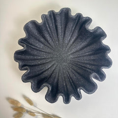 Minimalist Modern Flower Bowl Shape Tray 12x12x3“ - Black