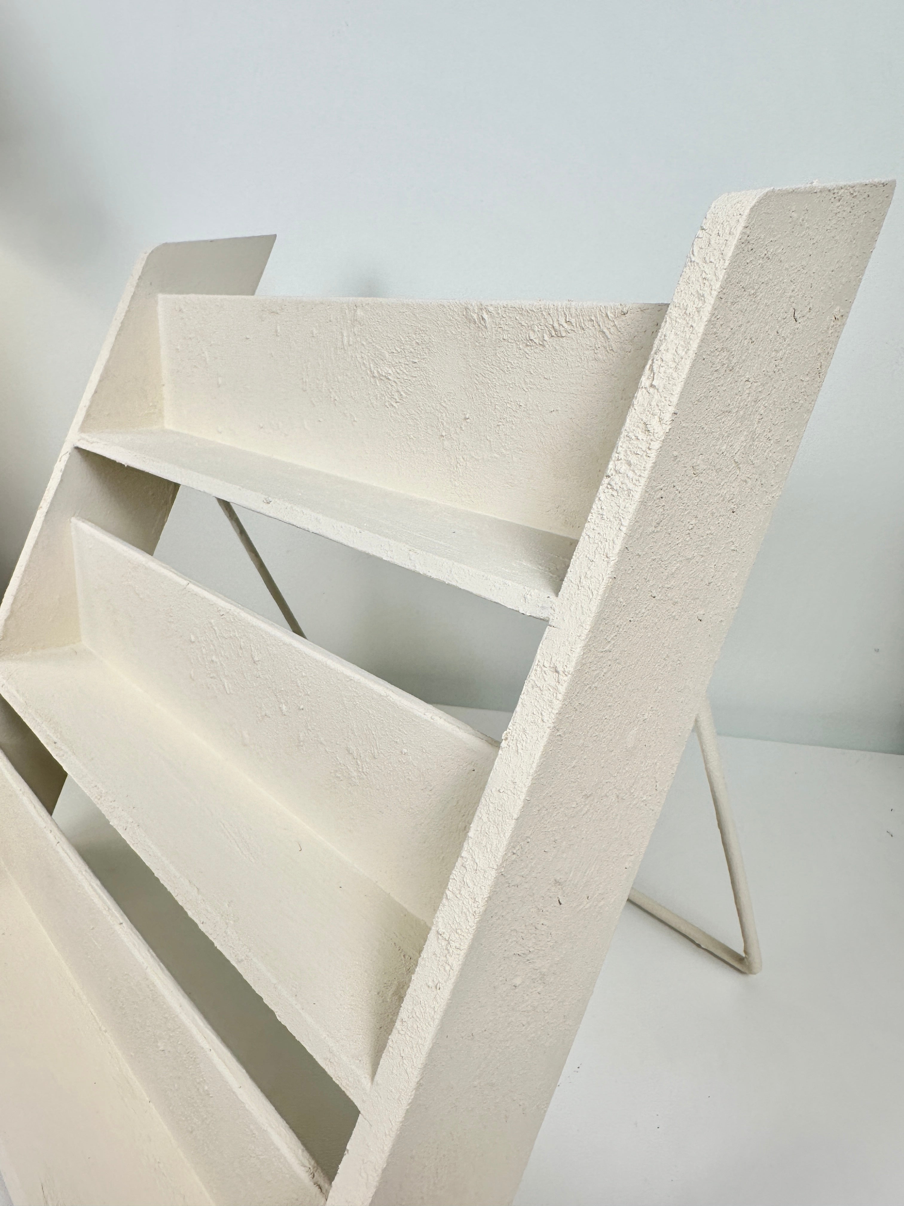 Minimalist Textured Kitchen Spice Wood Stand Rack (can fit 18 spice jars) - Cream