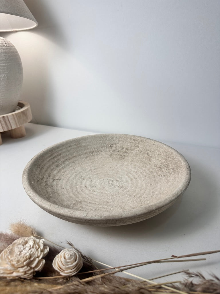 Organic Stone Decorative Tray 12x12x3’’ - Beige