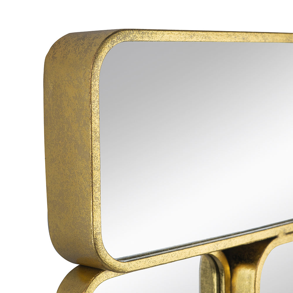 32" in Mirror with Golden Metal Framed Decorative Rectangle Mirror