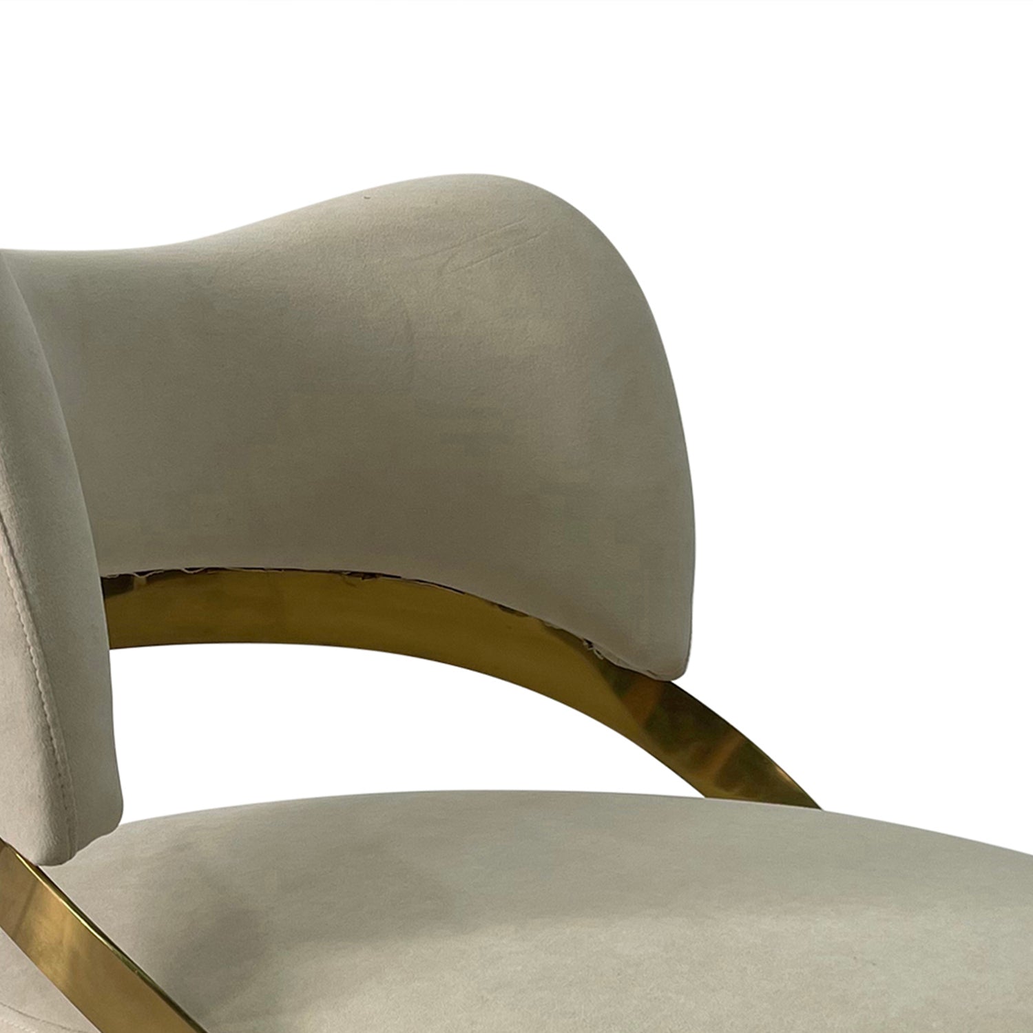 Light Beige and Gold Sofa Chair