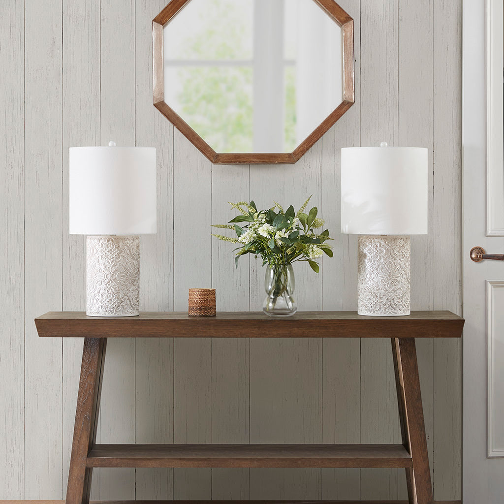 Floral Resin Table Lamp