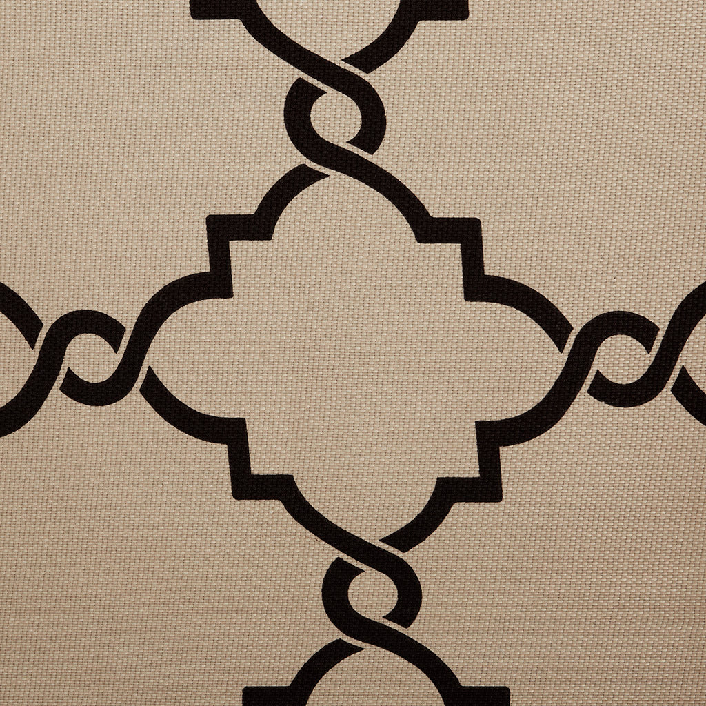 50x108"  Fretwork Print Grommet Top Window Curtain Panel - Khaki+Black (1 panel only)