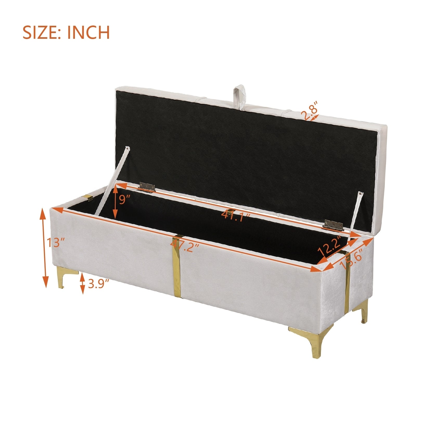 2-Pieces Bedroom Sets: Queen Size Upholstered Platform Bed + Storage Ottoman - Beige