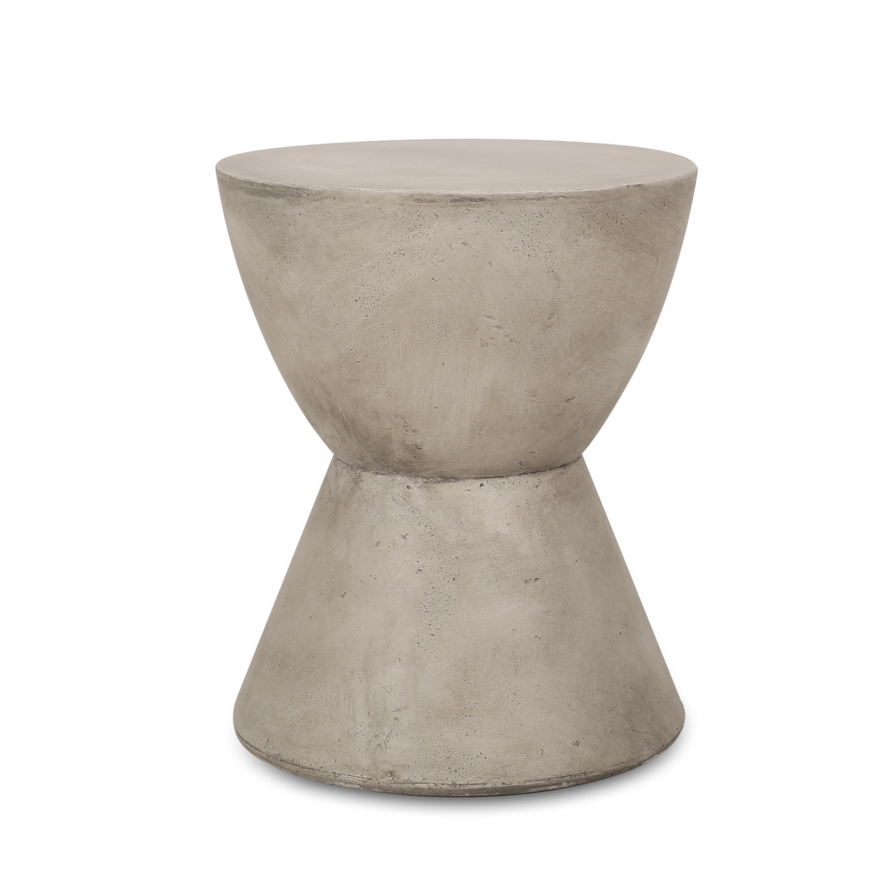 Modern Hourglass Side Table - Light Grey