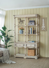 French Country Wood Bookcase, Display Storage Shelf Etageres 51x19.5x81.5"